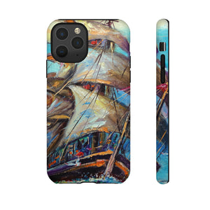 Oil painting - Sailboat - Protective Phone Case