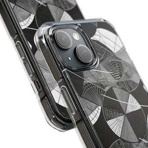 Geometrische Eleganz – Handyhülle für iPhone (Clear Impact – Magnetisch)