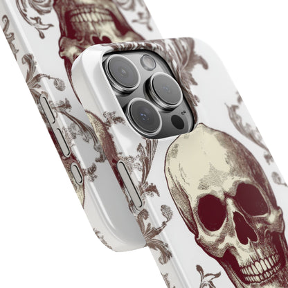 Gothic Skulls and Ornate Foliage iPhone 16 - Slim Phone Case