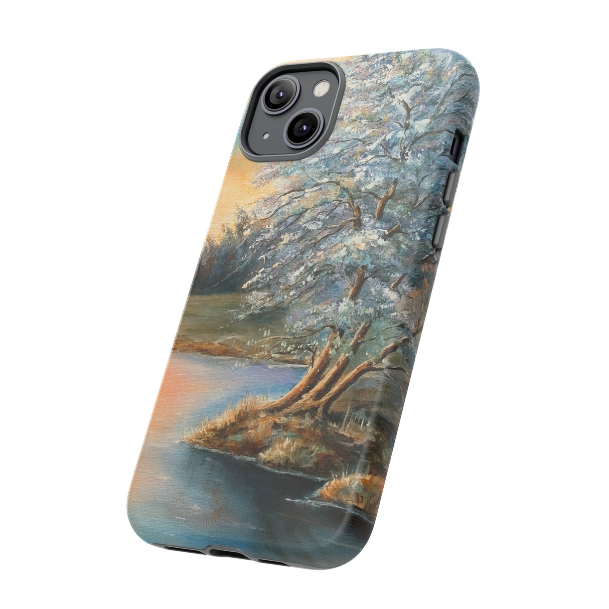 Oil Panting - Sunset on the lake - Protective Phone Case