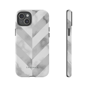 White Herringbone - Protective Phone Case