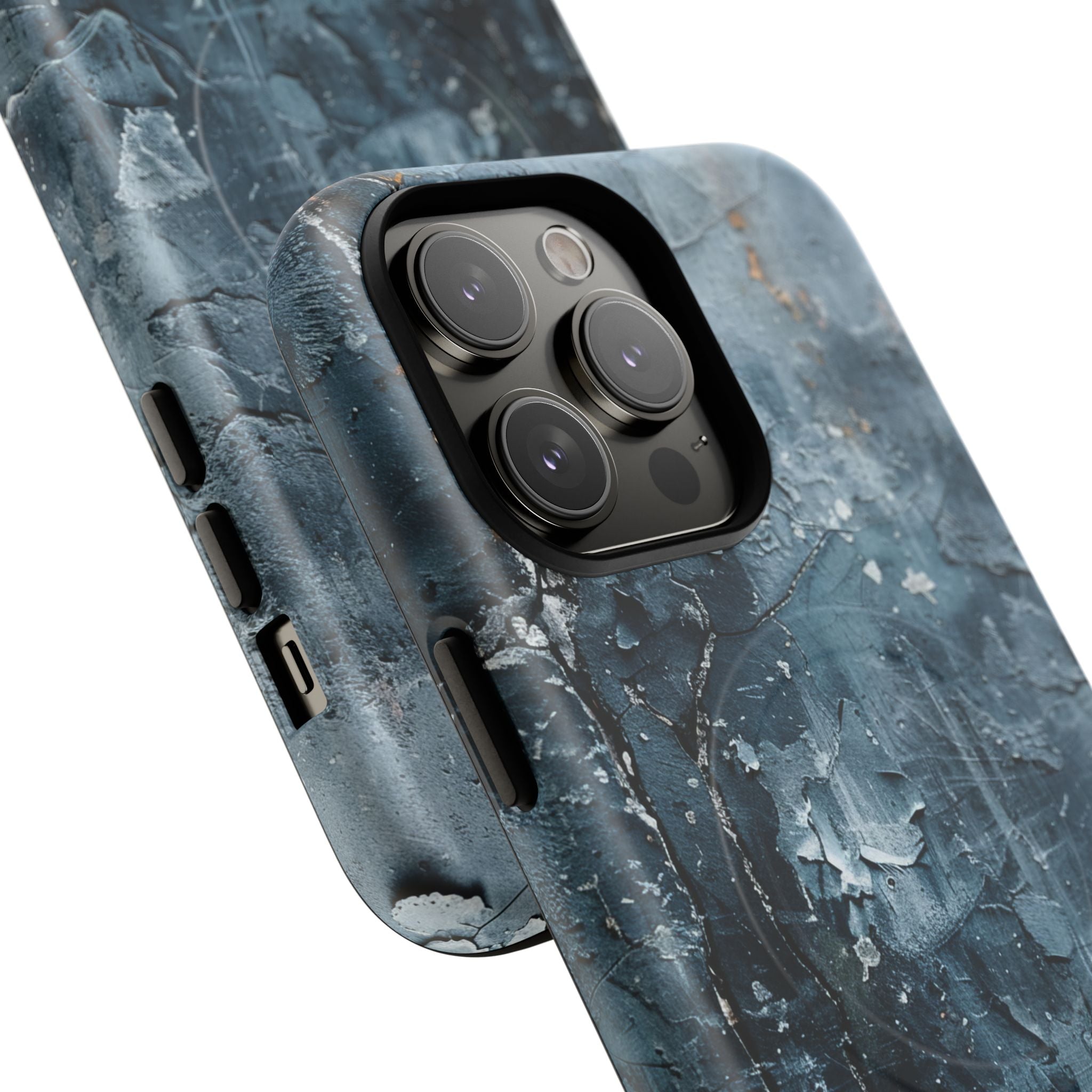 Weathered Blue Tapestry with Cracked Layers iPhone 14 | Tough+ Phone Case