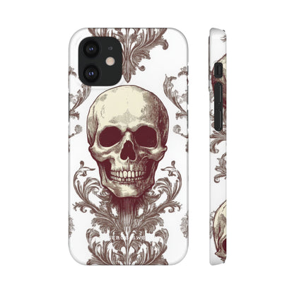 Gothic Skulls and Ornate Foliage iPhone 12 - Slim Phone Case