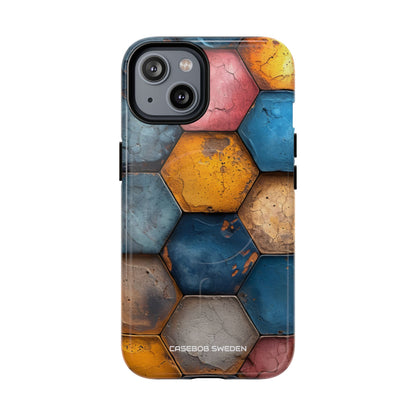 Rustic Geometric Tiles - Tough + MagSafe® iPhone 14 Phone Case