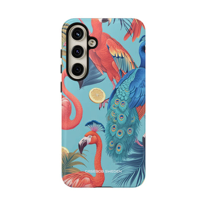 Tropical Flamingo Bliss - Tough Samsung S24 Phone Case