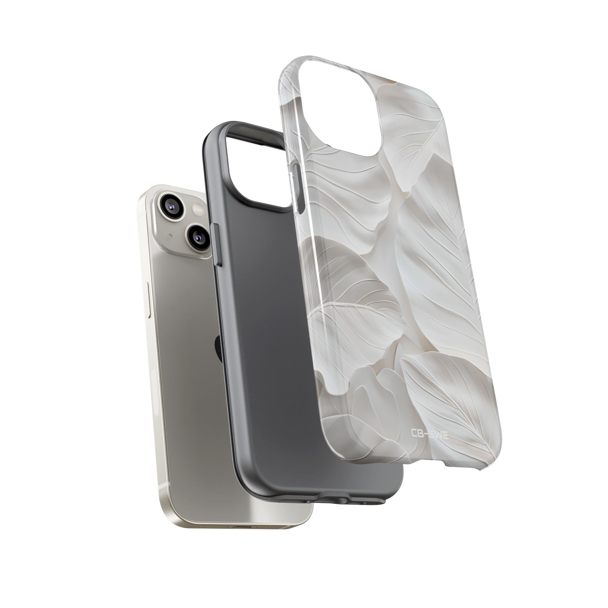 Elegant Leaf Relief - iPhone Case