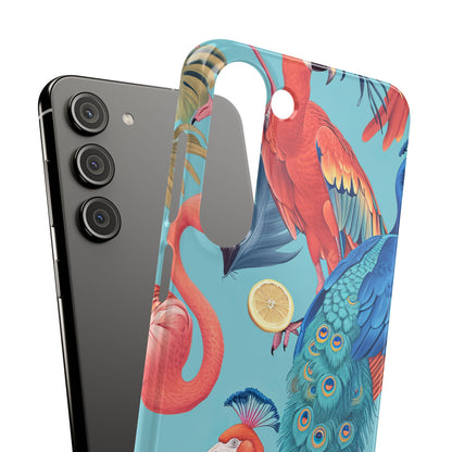 Tropical Flamingo Bliss - Slim Samsung S23 Phone Case