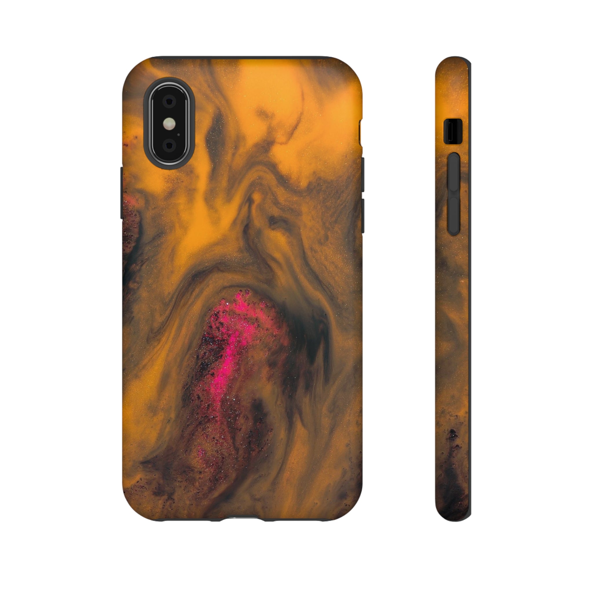 Pink Center Ink Art iPhone Case (Protective) iPhone X Matte Phone Case