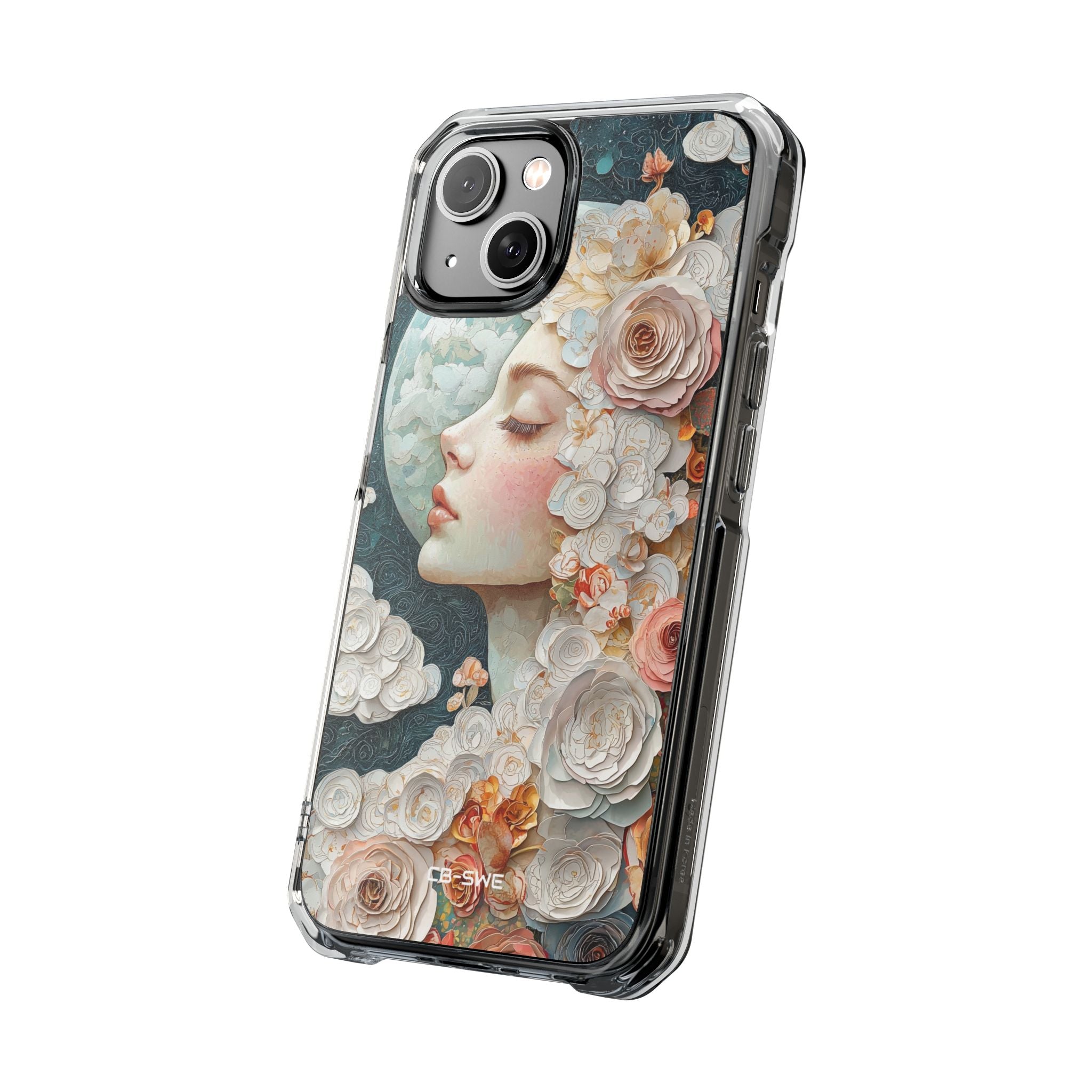 Moon Embraces Flowers iPhone Case - Impact