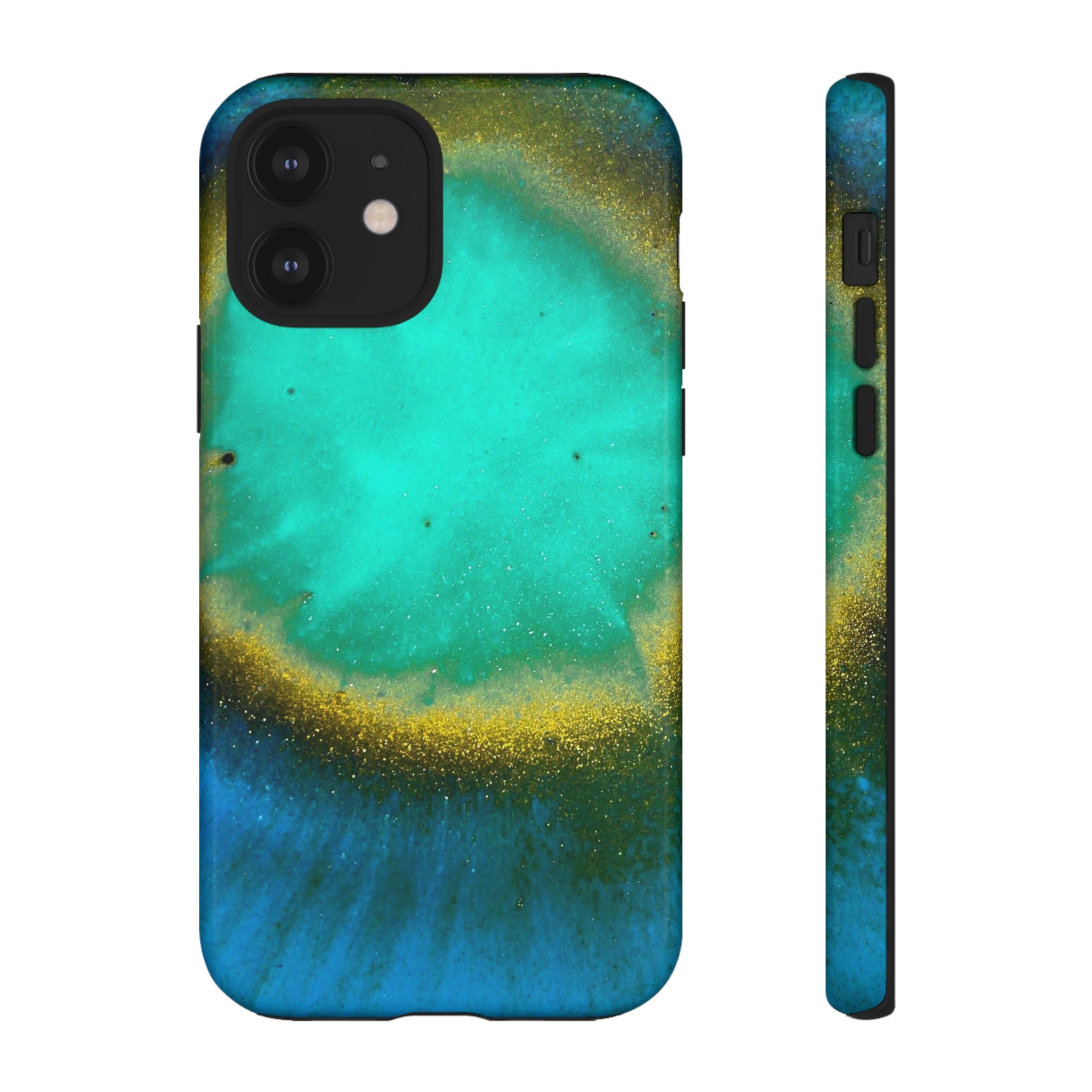 Green Yelly Ink Art iPhone Case (Protective) iPhone 12 Glossy Phone Case