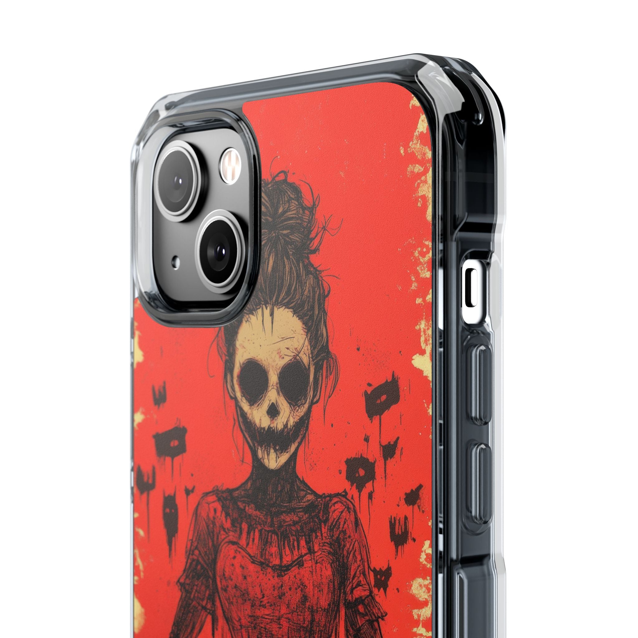 Haunting Scarlet Descent iPhone 14 - Clear Impact Phone Case