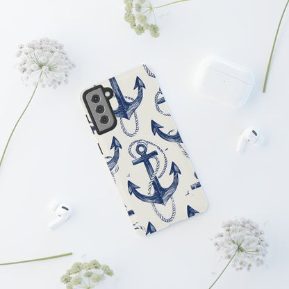 Navy Anchor Tapestry  Samsung S21 - Tough