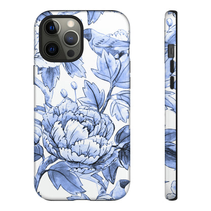 Watercolor Blue Floral - Protective Phone Case