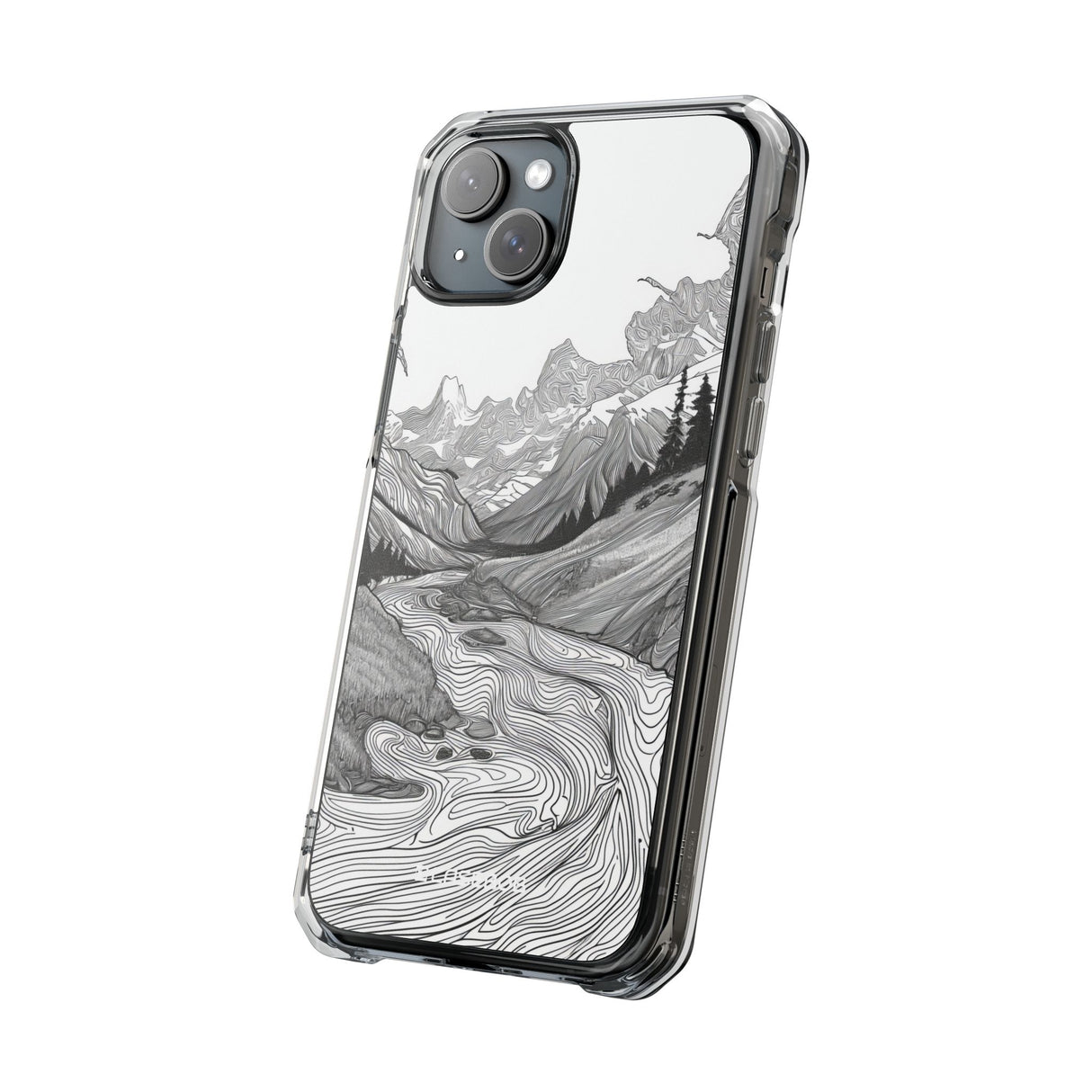 Monochrome Serenity - Phone Case for iPhone (Clear Impact - Magnetic)