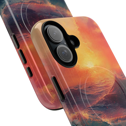 Ocean Sunset Waves - Tough + MagSafe® iPhone 16 Phone Case