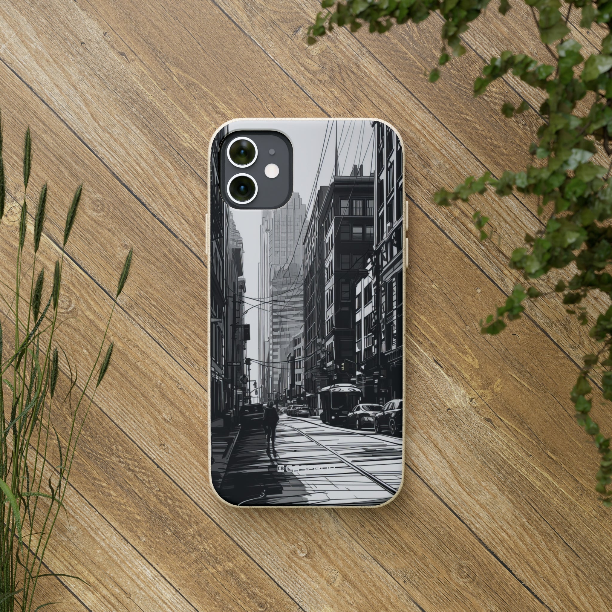 Noir Urban Serenity | Biodegradable Phone Case