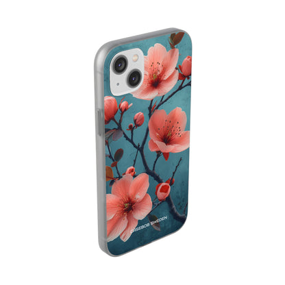 Teal Coral Blossom - Flexi iPhone 14 Phone Case