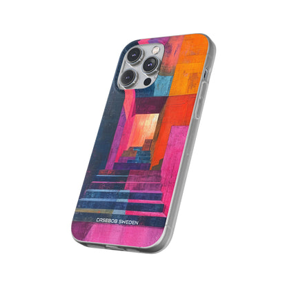 Pink Orange Geometry - Flexi iPhone 14 Phone Case