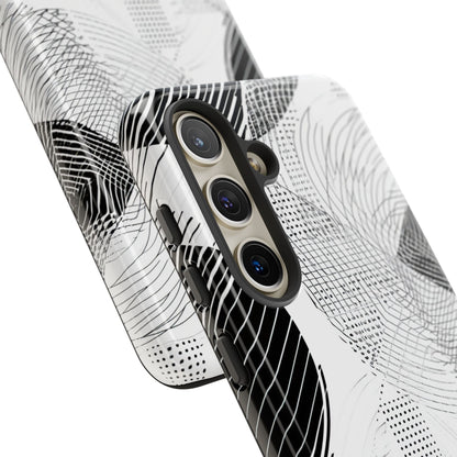 Geometric Monochrome Flow Samsung S24 - Tough Phone Case