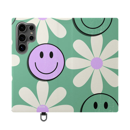 Smiley Daisy Glow - Samsung S24 Ultra Case - Wallet