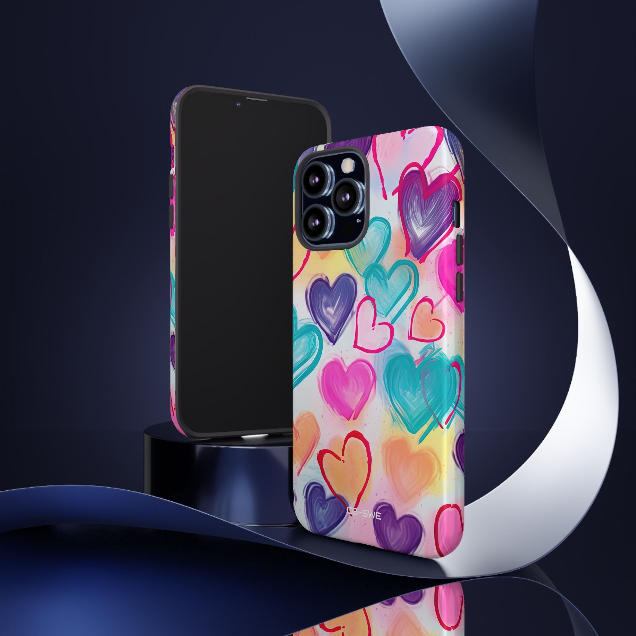 Hearts Dance Playfully - iPhone Case