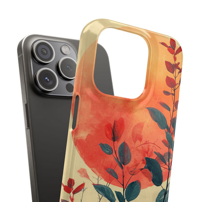 Orange Sun Harmony - Slim iPhone 15 Phone Case