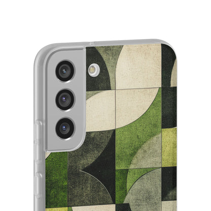 Green Geometric Harmony - Flexi Samsung S22 Phone Case