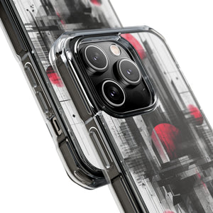 Cyber Gridscape - Phone Case for iPhone (Clear Impact - Magnetic)