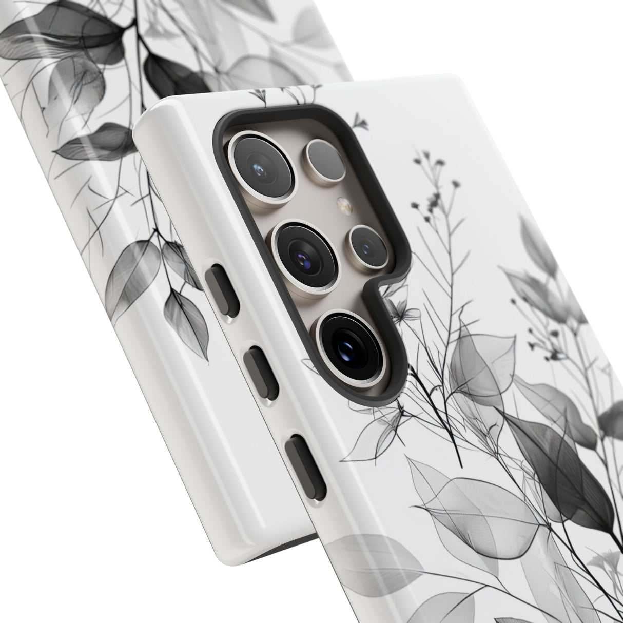 Botanical Elegance in Monochrome - For Samsung S24