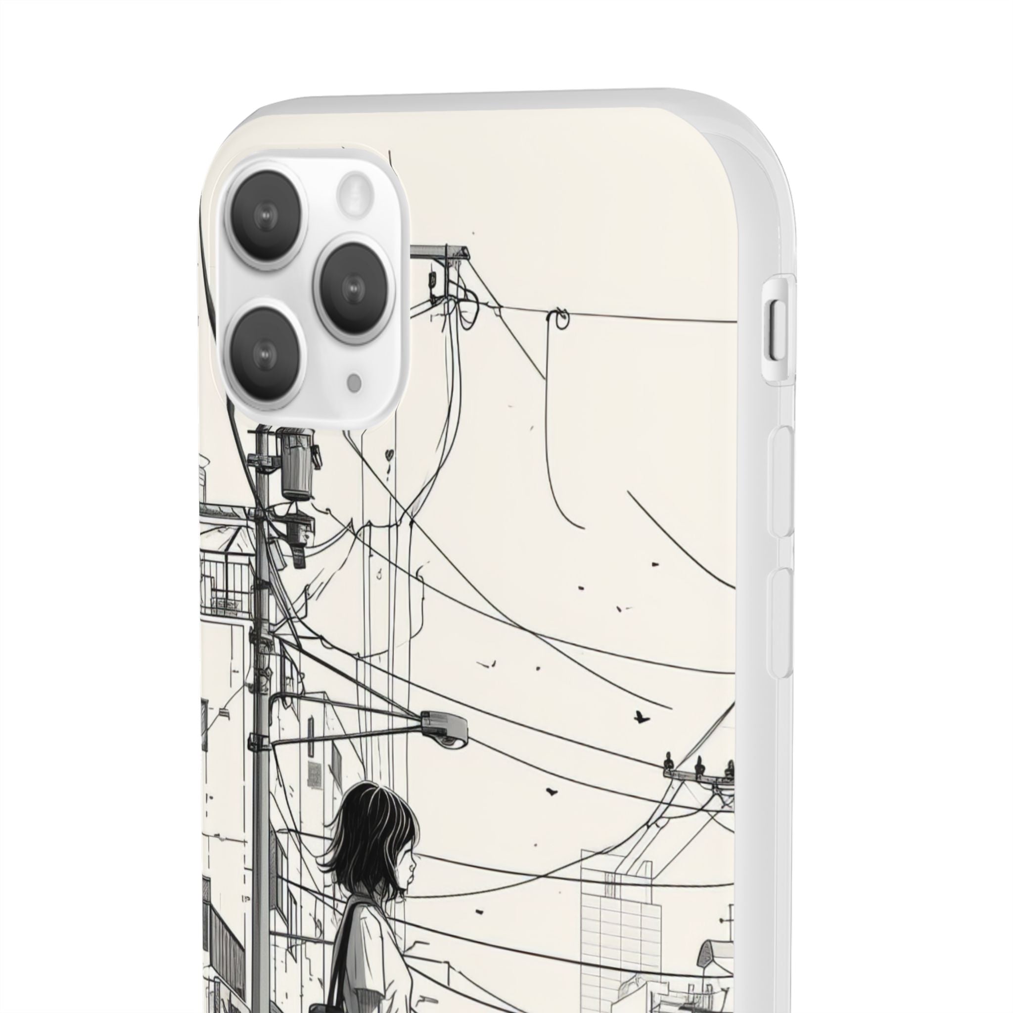 Urban Solitude Sketch | Flexible Phone Case for iPhone