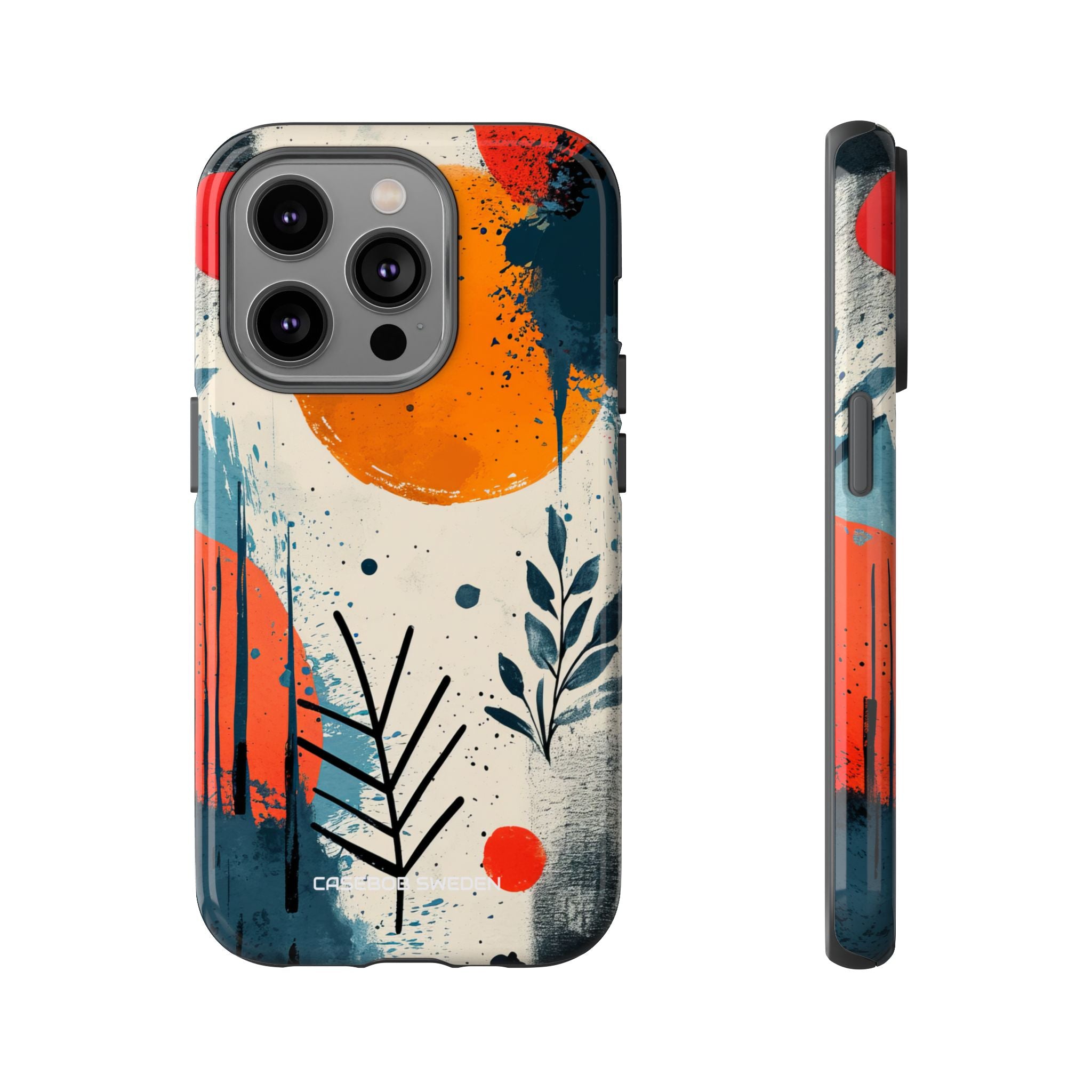 Orange Blue Splash - Tough iPhone 14 Phone Case