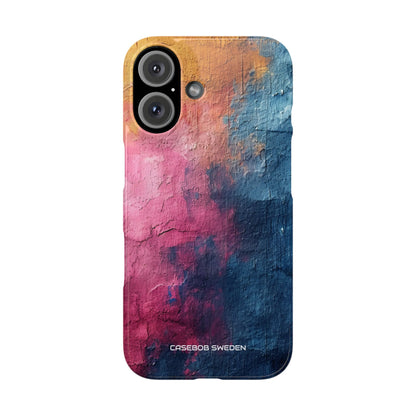 Blue Pink Abstract - Slim iPhone 16 Phone Case