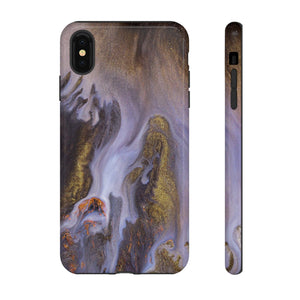 Purple Gold Ink Art iPhone Case (Protective) iPhone XS MAX Glossy Phone Case