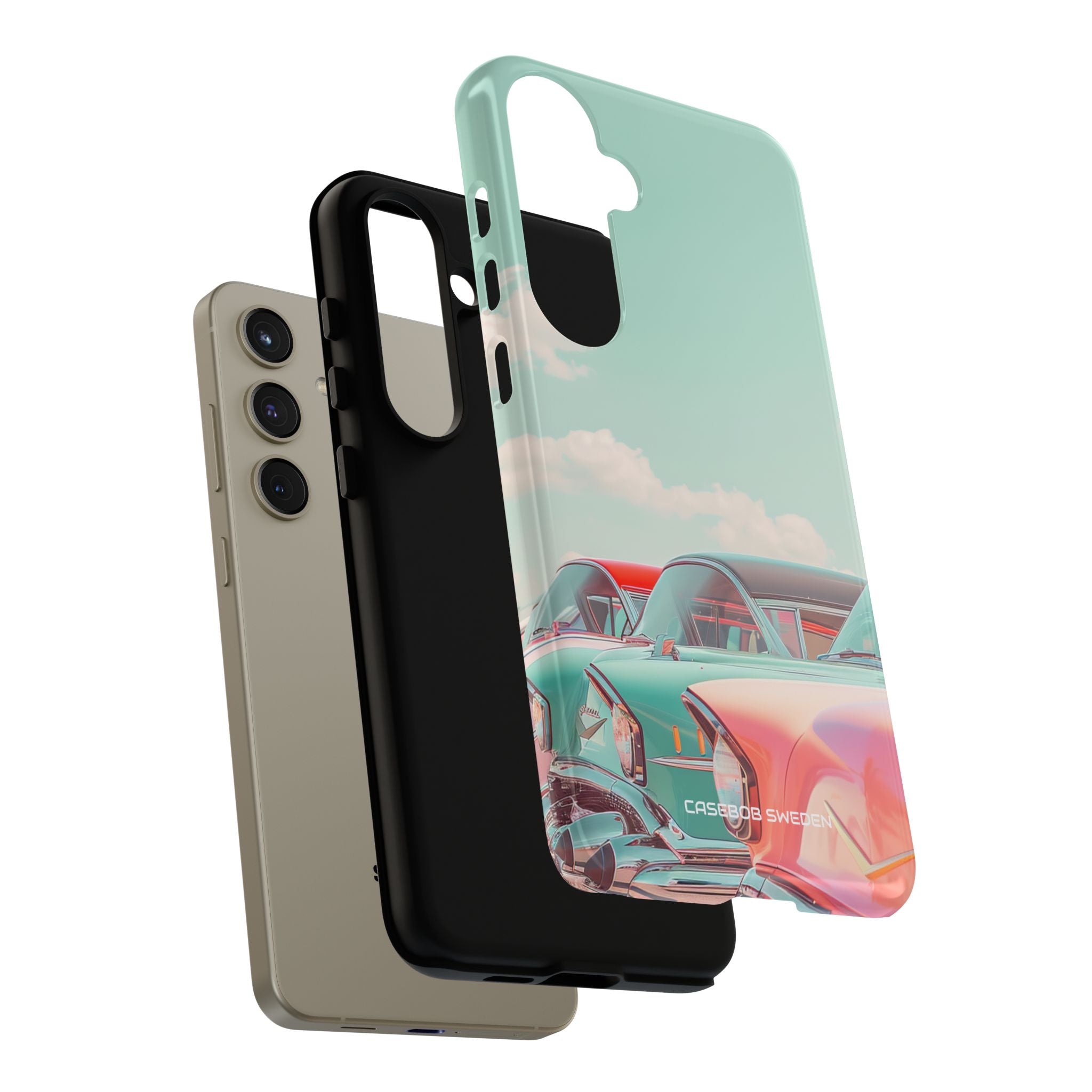 Vintage Turquoise Cars - Tough Samsung S24 Phone Case