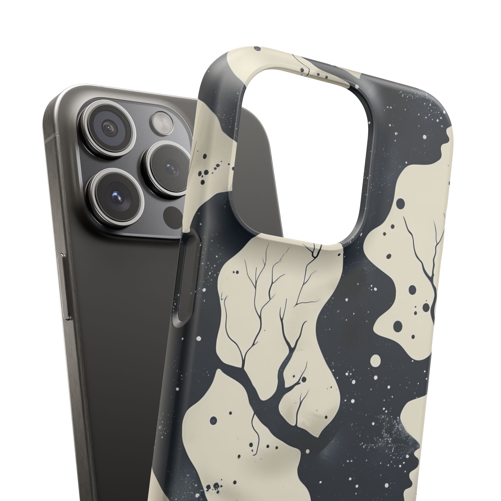 Organic Fluid Silhouettes with Cosmic Depth iPhone 15 - Slim Phone Case