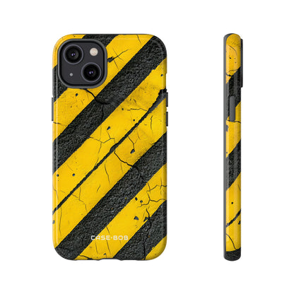 Yellow Stripe Distress iPhone 14 Plus Case - Tough