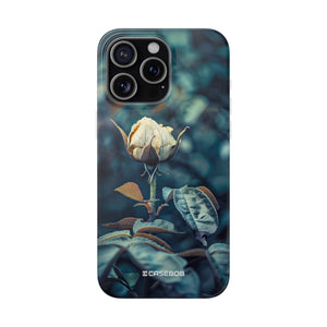 Teal Rosebud Serenade | Flexible Phone Case for iPhone