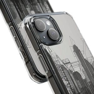 Urban Wireframe – Handyhülle für iPhone (Clear Impact – Magnetisch)