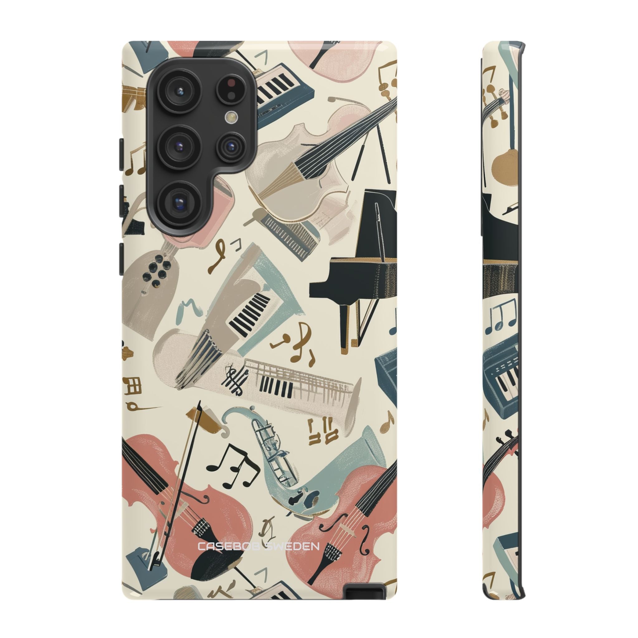 Beige Musical Instruments Pattern - Tough Samsung S22 Phone Case