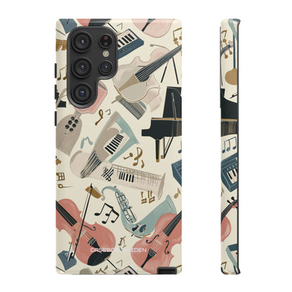 Beige Musical Instruments Pattern - Tough Samsung S22 Phone Case