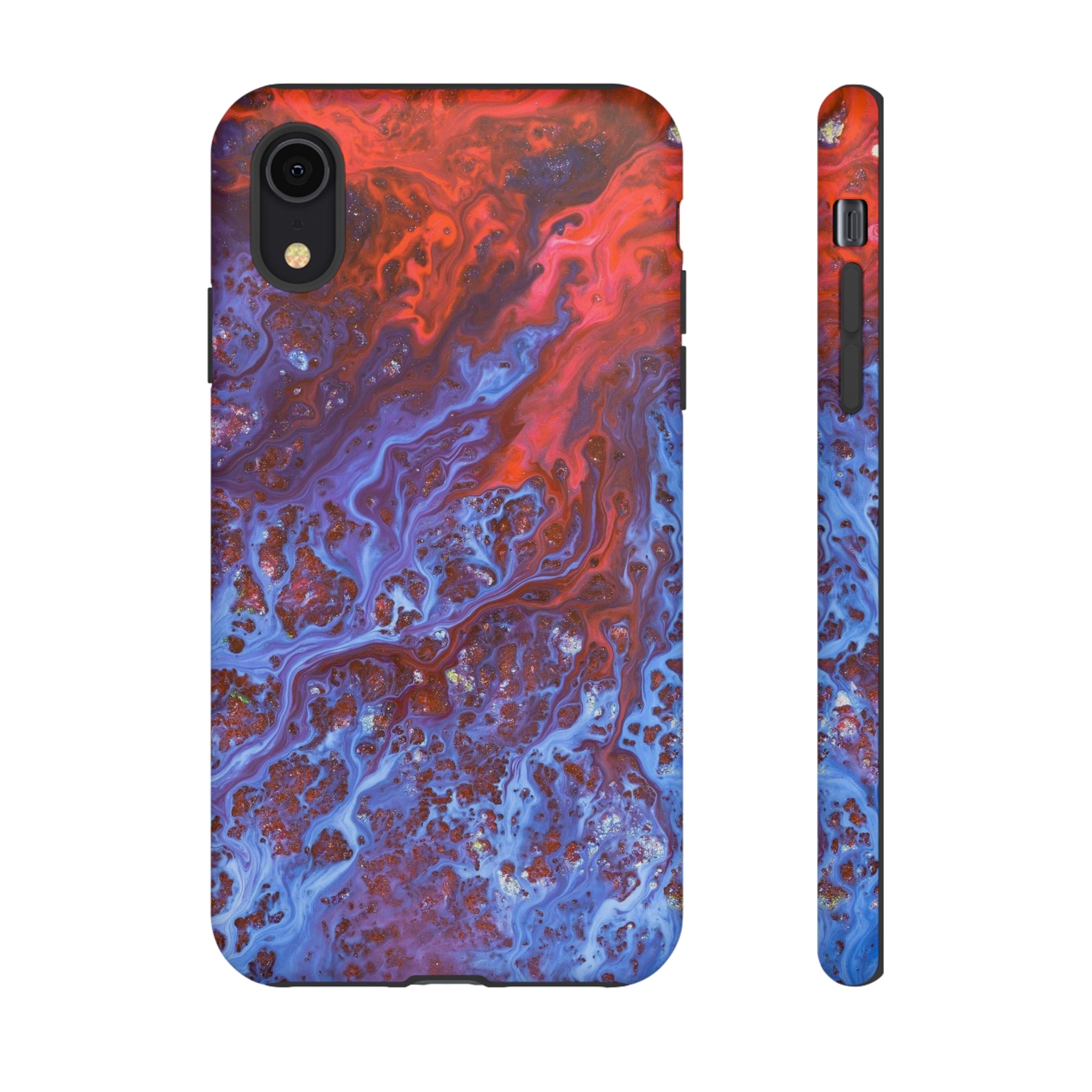 Blue Lava Ink Art iPhone Case (Protective) iPhone XR Matte Phone Case