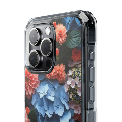 Blue Floral Bliss - Clear Impact iPhone 15 Phone Case