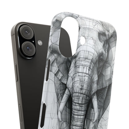 Elephant Line Geometry iPhone 16 - Slim Phone Case