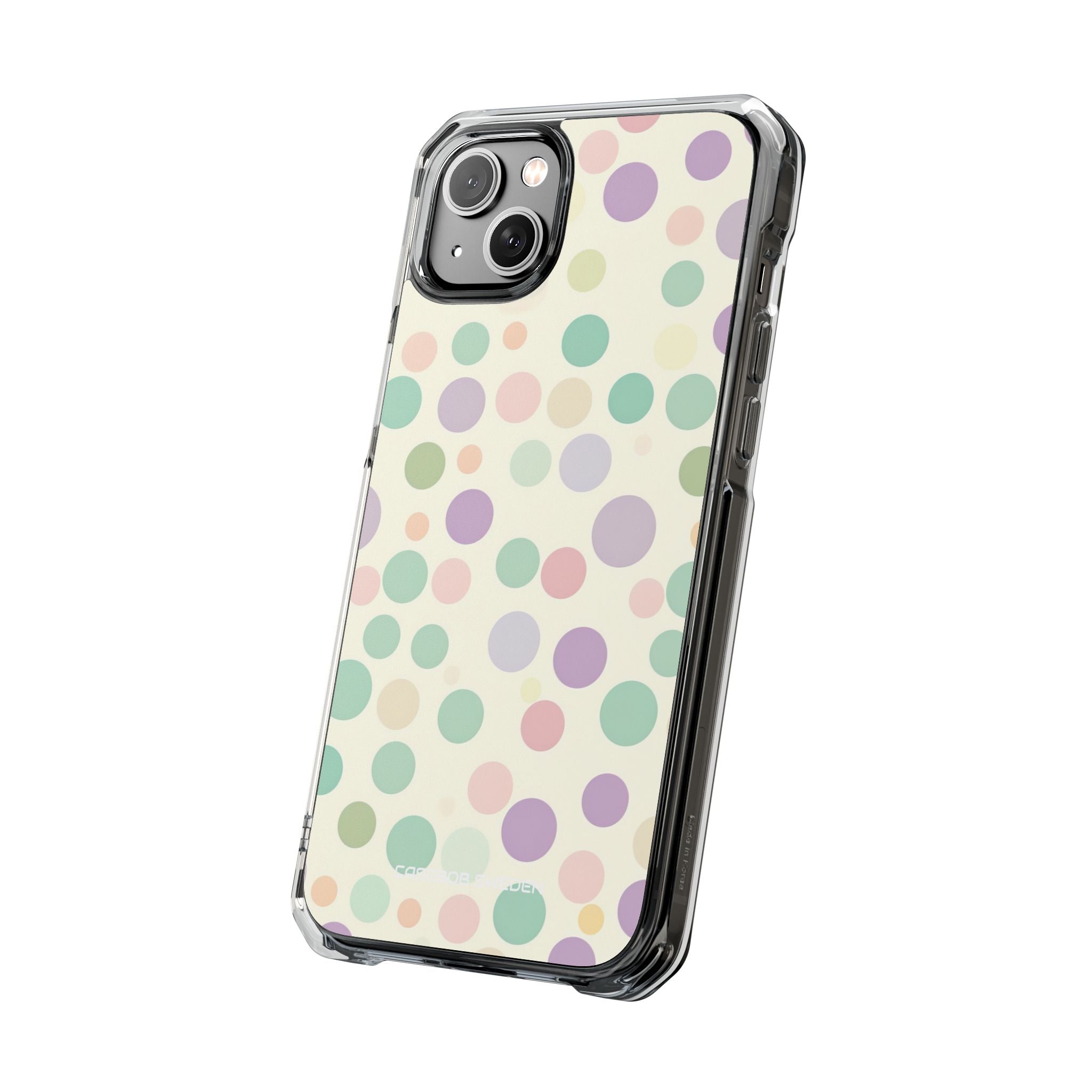 Playful Pastel Polka Dots - Clear Impact iPhone 14 Phone Case