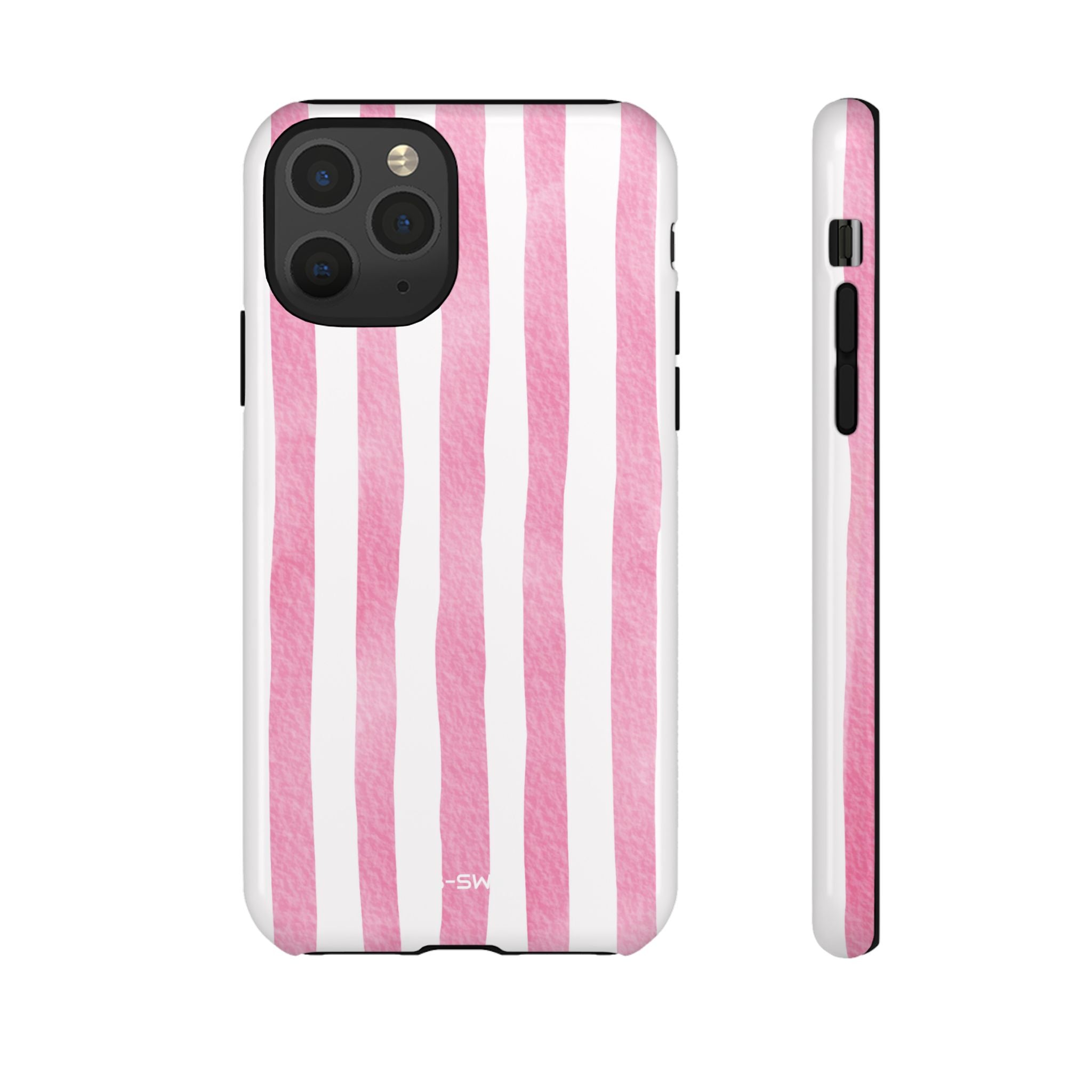 Pink Watercolor Stripes - iPhone Case