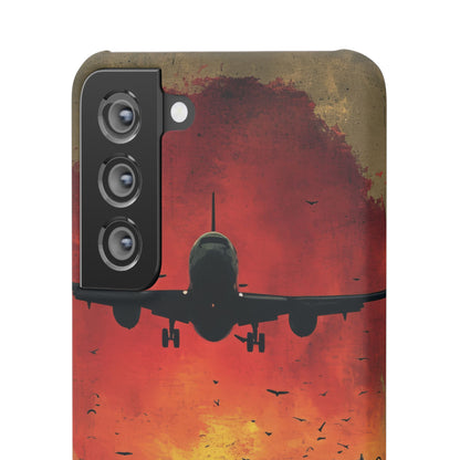 Vintage Sunset Airplane Silhouette Samsung S21 - Slim Phone Case