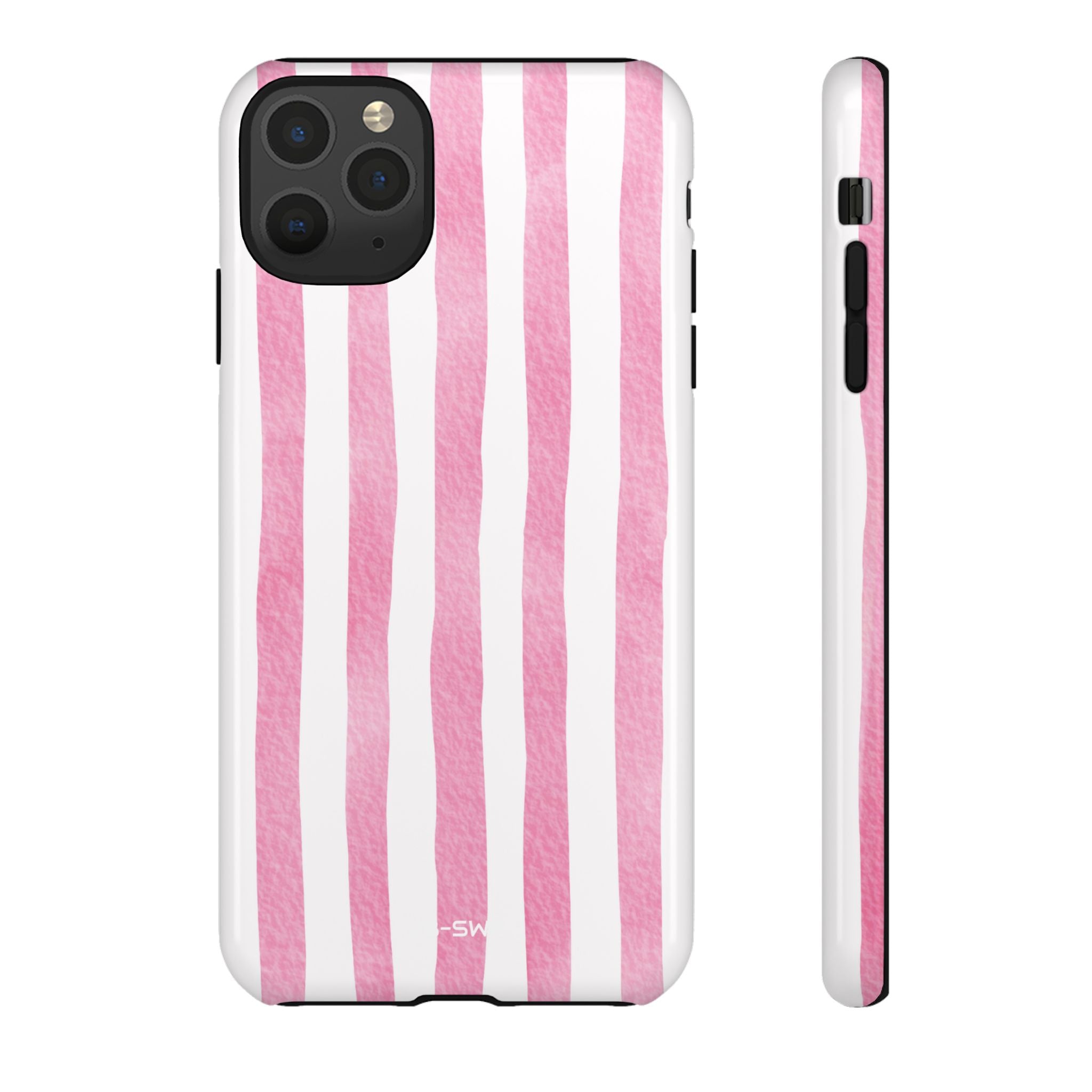 Pink Watercolor Stripes - iPhone Case