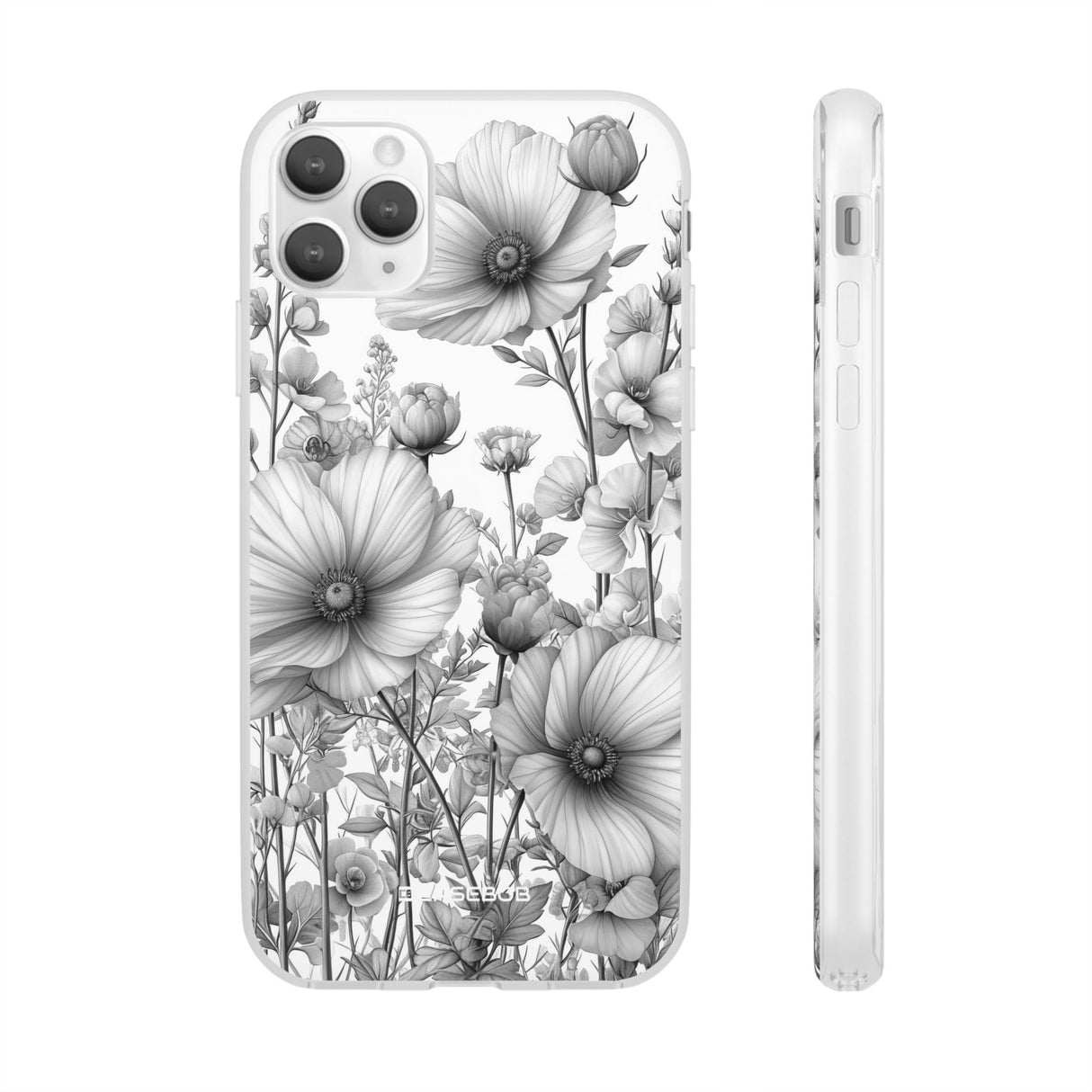 Monochrome Flora | Flexible Phone Case for iPhone