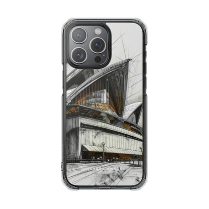 Architectural Curves in Line Formation iPhone 15 - Clear Impact Phone Case