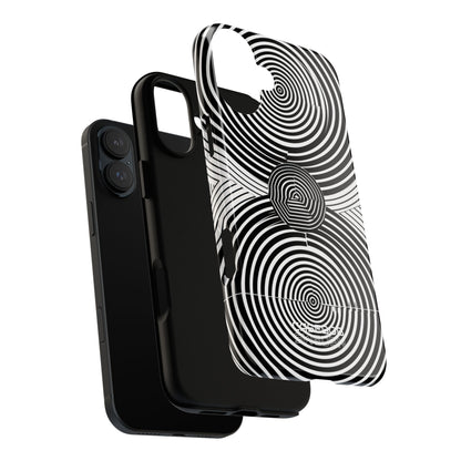 Monochrome Spiral Motion iPhone 16 - Resistente